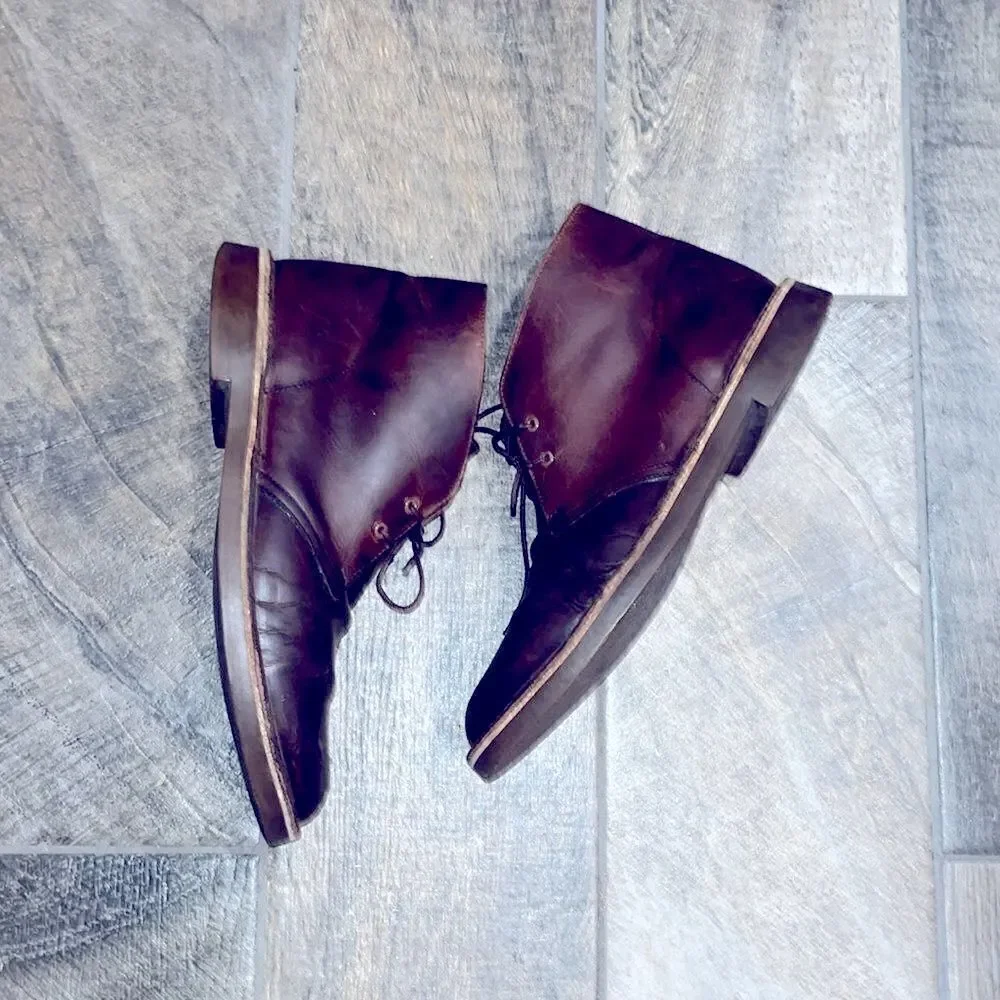 Clark’s brown leather high top boots